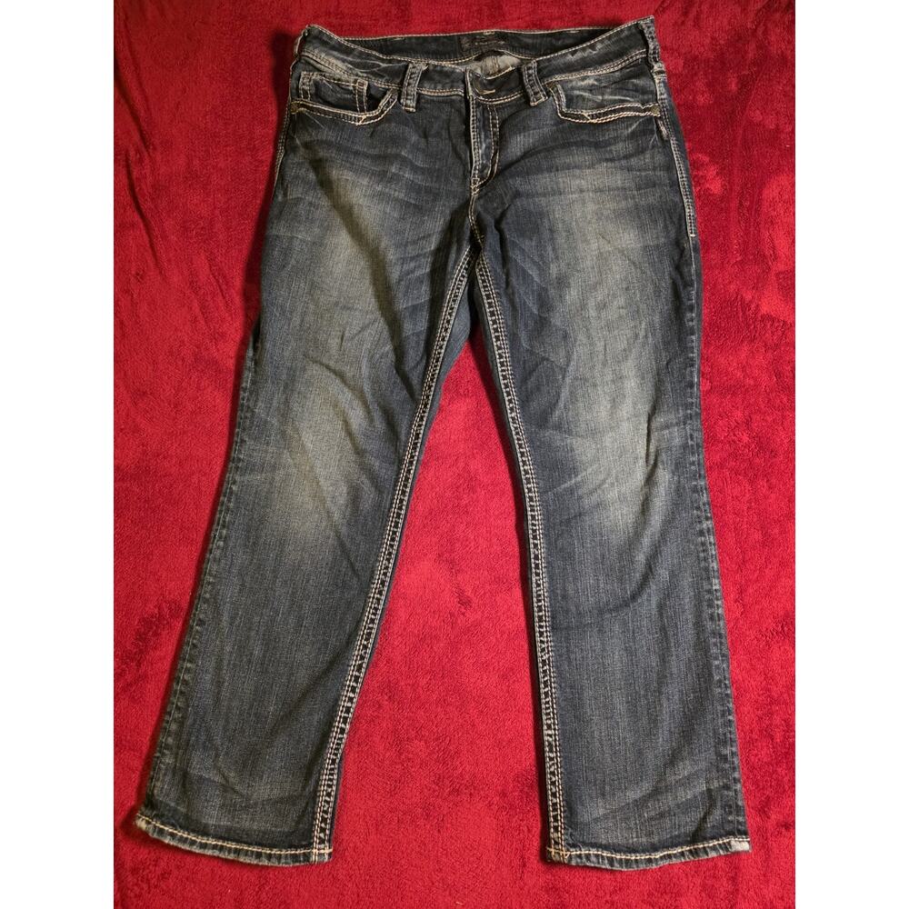 Silver Jeans Co Suki Straight Jeans Womens 18 32x30 Dark Wash Stretch Denim